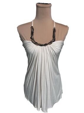 Sky Necklace Halter Top - Size S, Ivory
